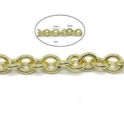 CADENA ALUMINIO DORADO 10 M AR-1501/GR